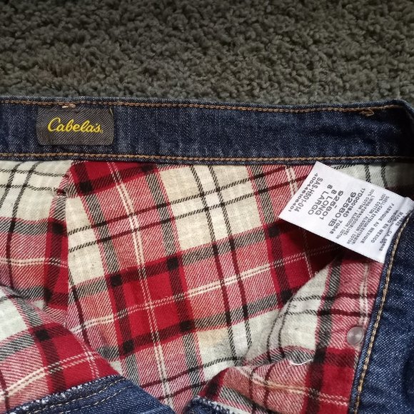 Cabela's Flannel EUC Lined 5 Pocket Denim Jean Size 8L 100% Cotton-Item #419 - Picture 6 of 7
